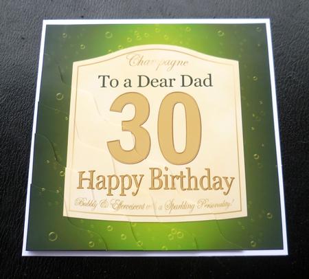 30th Birthday Dad Champagne Label Wavy Corner Side Stacker T by Charlie Angel