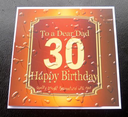 30th Birthday Dad Beer Label Wavy Corner Side Stacker Topper by Charlie Angel