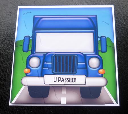 Fun Lorry U Passed Wavy Corner Side Stacker Topper by Charlie Angel