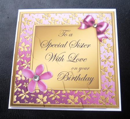 Floral Elegance Birthday Sister Wavy Corner Stacker by Charlie Angel