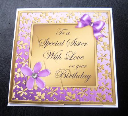 Floral Elegance Birthday Sister Wavy Corner Stacker by Charlie Angel