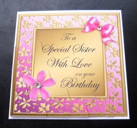 Floral Elegance Birthday Sister Wavy Corner Stacker by Charlie Angel