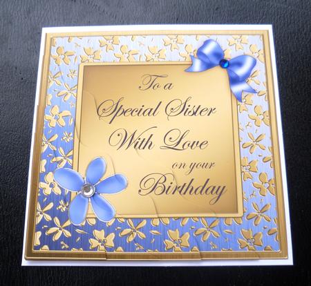 Floral Elegance Birthday Sister Wavy Corner Stacker by Charlie Angel