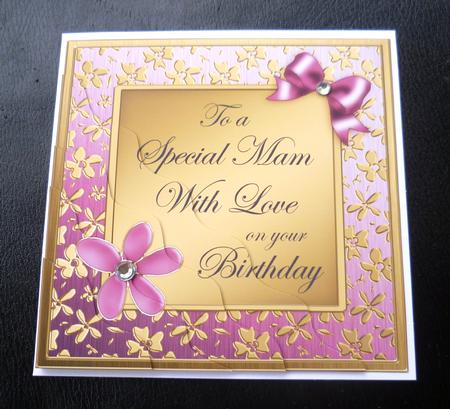 Floral Elegance Birthday Mam Wavy Corner Stacker by Charlie Angel