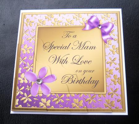 Floral Elegance Birthday Mam Wavy Corner Stacker by Charlie Angel