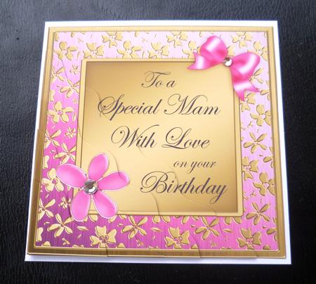 Floral Elegance Birthday Mam Wavy Corner Stacker by Charlie Angel