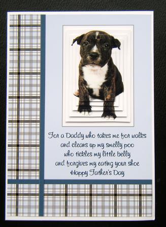 Puppy Ditty Father's Day Pyramid Blue Check by Charlie Angel