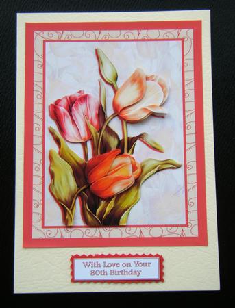 Tulips in Orange and Lemon Decoupage by Charlie Angel