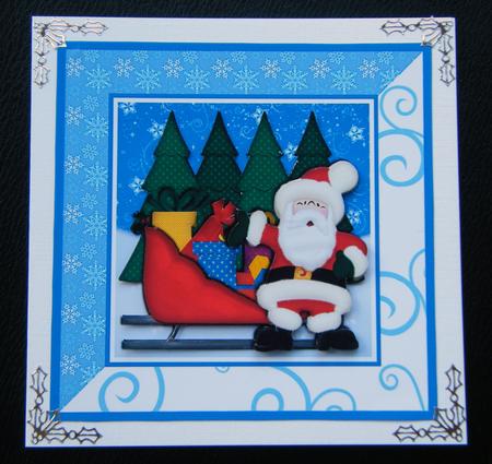 Ho Ho Ho Santa and Sleigh Decoupage by Charlie Angel