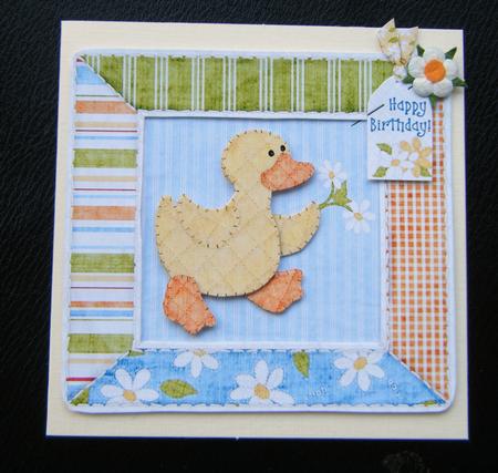 Patchwork Duck in a Frame - Topper with Decoupage by Charlie Angel