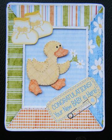 Patchwork Duck - New Baby Boy or Girl Topper with Decoupage by Charlie Angel