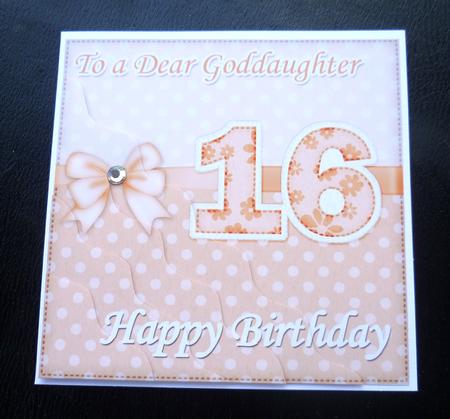 16th Birthday Goddaughter Felties Wavy Corner Side Stacker by Charlie Angel