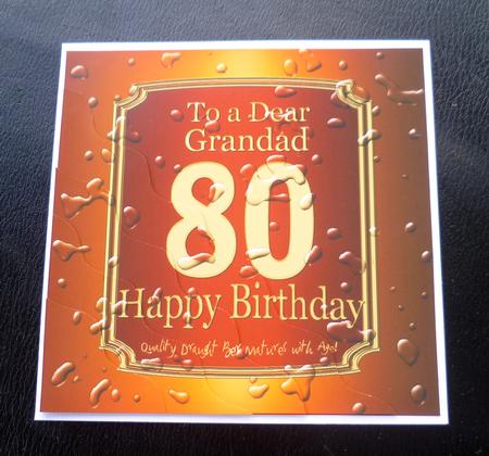 80th Birthday Grandad Beer Label Wavy Corner Side Stacker by Charlie Angel