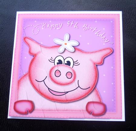 Zoe Piggy 5th Birthday Side Stacker Topper by Charlie Angel
