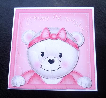 Teddy Tess 5th Birthday Side Stacker Topper by Charlie Angel