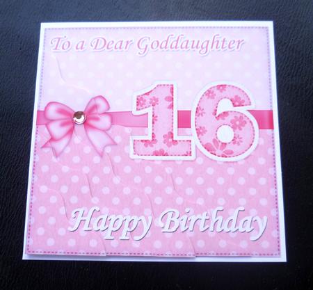 16th Birthday Goddaughter Felties Wavy Corner Side Stacker by Charlie Angel