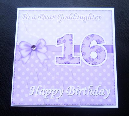 16th Birthday Goddaughter Felties Wavy Corner Side Stacker by Charlie Angel