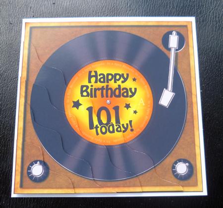 101st Birthday Record Wavy Corner Side Stacker Topper by Charlie Angel