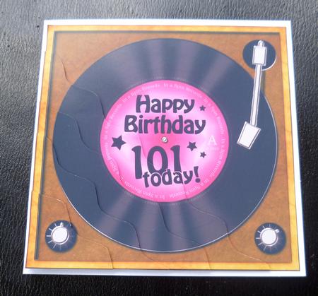 101st Birthday Record Wavy Corner Side Stacker Topper by Charlie Angel