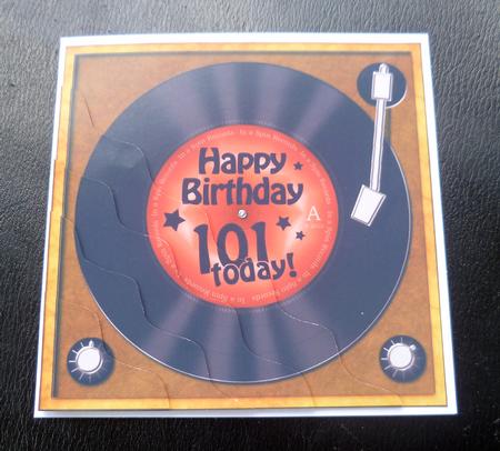 101st Birthday Record Wavy Corner Side Stacker Topper by Charlie Angel