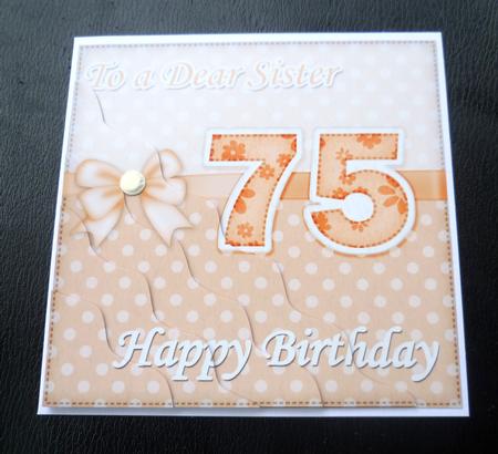 75th Birthday Sister Felties Wavy Corner Side Stacker by Charlie Angel