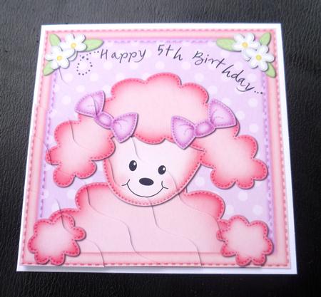 Bon Bon Poodle Dog 5th Birthday Side Stacker Topper by Charlie Angel