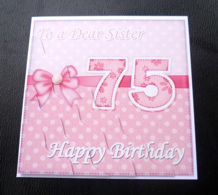 75th Birthday Sister Felties Wavy Corner Side Stacker by Charlie Angel