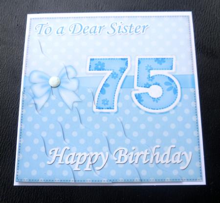75th Birthday Sister Felties Wavy Corner Side Stacker by Charlie Angel