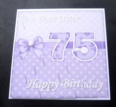 75th Birthday Sister Felties Wavy Corner Side Stacker by Charlie Angel