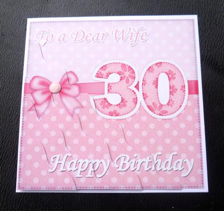 30th Birthday Wife Felties Wavy Corner Side Stacker Topper by Charlie Angel