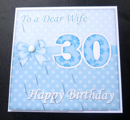 30th Birthday Wife Felties Wavy Corner Side Stacker Topper by Charlie Angel