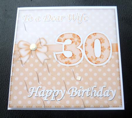 30th Birthday Wife Felties Wavy Corner Side Stacker Topper by Charlie Angel