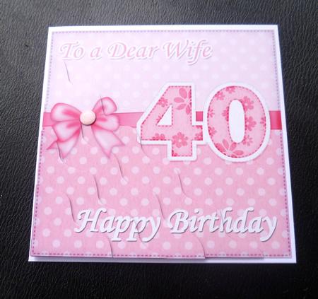 40th Birthday Wife Felties Wavy Corner Side Stacker Topper by Charlie Angel