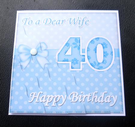 40th Birthday Wife Felties Wavy Corner Side Stacker Topper by Charlie Angel