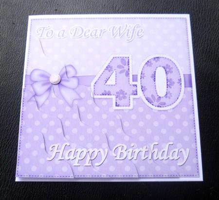 40th Birthday Wife Felties Wavy Corner Side Stacker Topper by Charlie Angel
