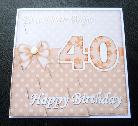 40th Birthday Wife Felties Wavy Corner Side Stacker Topper by Charlie Angel