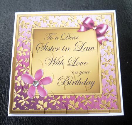 Floral Sister in Law Birthday Scallop Corner Side Stacker by Charlie Angel