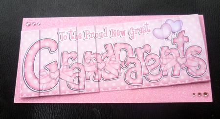 Great Grandparents New Baby Girl Dl Side Stacker Topper by Charlie Angel
