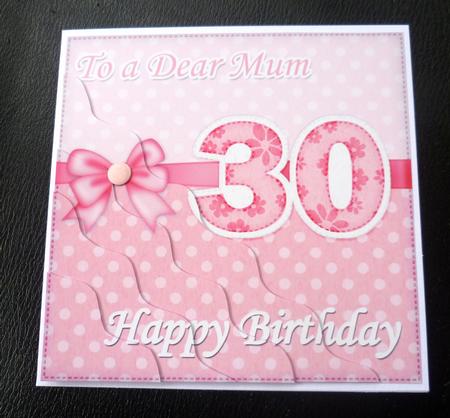 30th Birthday Mum Felties Wavy Corner Side Stacker Topper by Charlie Angel