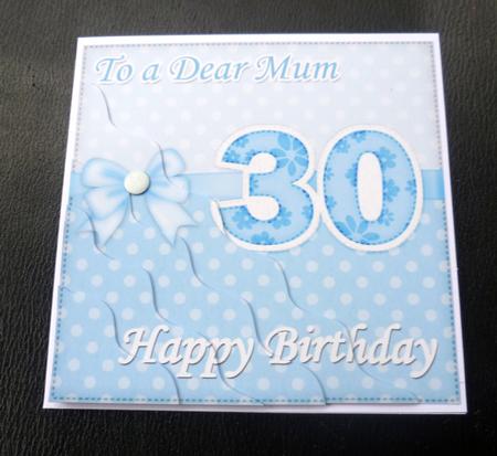 30th Birthday Mum Felties Wavy Corner Side Stacker Topper by Charlie Angel
