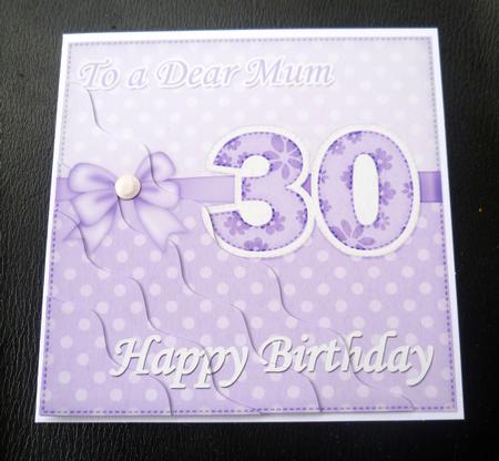 30th Birthday Mum Felties Wavy Corner Side Stacker Topper by Charlie Angel