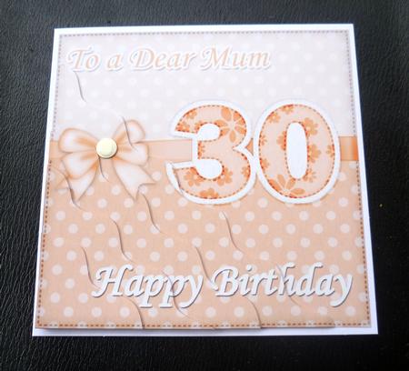 30th Birthday Mum Felties Wavy Corner Side Stacker Topper by Charlie Angel