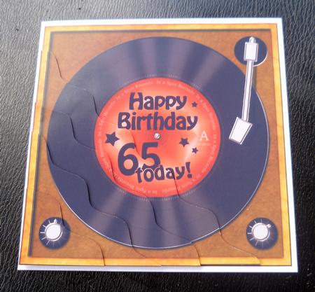 65th Birthday Record Wavy Corner Side Stacker Topper by Charlie Angel