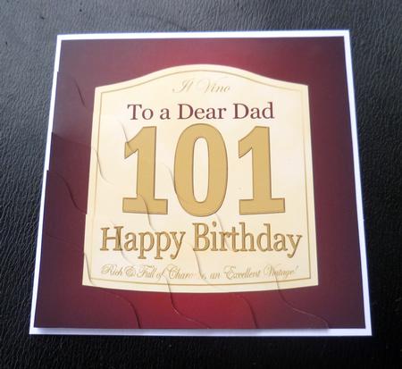 101st Birthday Dad Wine Label Wavy Corner Side Stacker by Charlie Angel