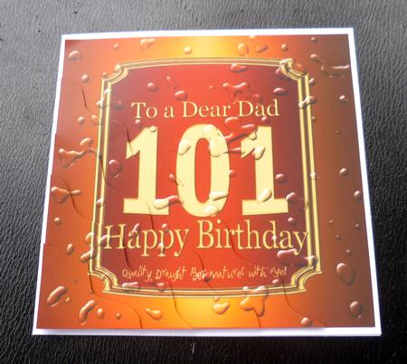 101st Birthday Dad Beer Label Wavy Corner Side Stacker by Charlie Angel