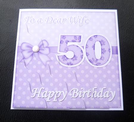 50th Birthday Wife Felties Wavy Corner Side Stacker Topper by Charlie Angel