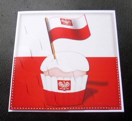 Flying the Flag Poland Cupcake Wavy Corner Side Stacker by Charlie Angel