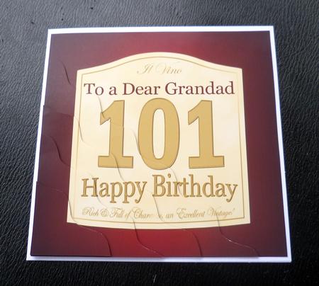 101st Birthday Grandad Wine Label Wavy Corner Side Stacker by Charlie Angel