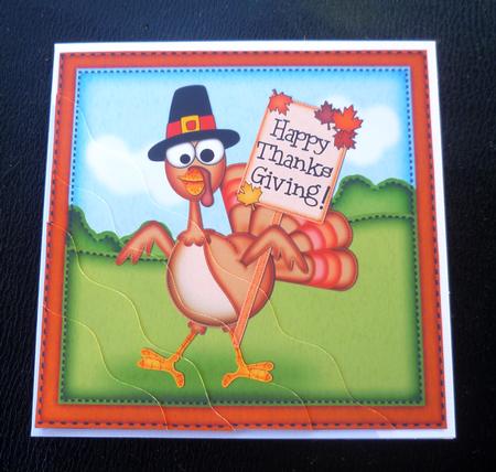 Thanksgiving Turkey Wavy Corner Side Stacker Topper by Charlie Angel
