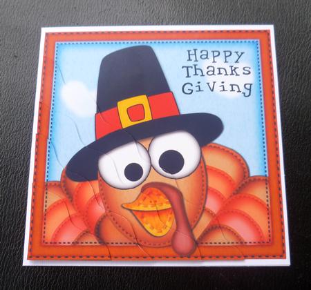 Thanksgiving Turkey Wavy Corner Side Stacker Topper by Charlie Angel